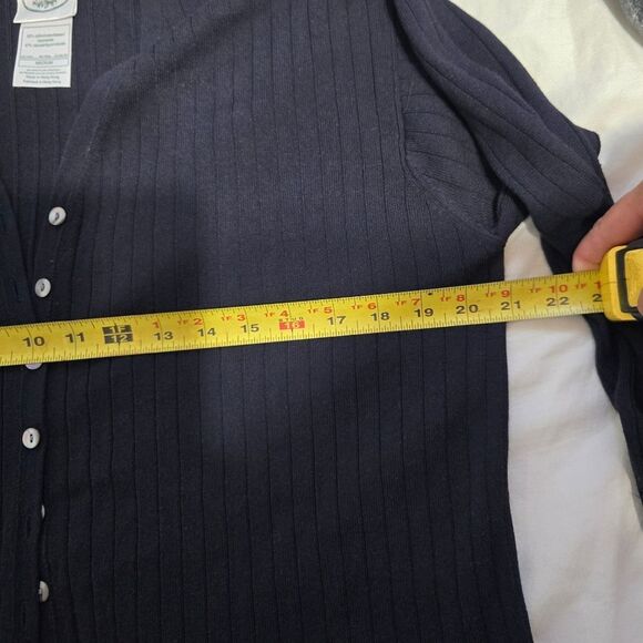 Vintage Laura Ashley Front Button Up Cardigan/Sweater Navy Blue Sz MEDIUM - Picture 9 of 11